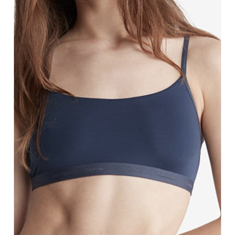 Calvin Klein Form to Body Bralette Size S navy blue Unlined Wireless Stretch NWT